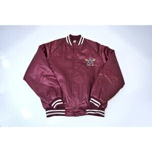 Vintage AFL CIO Transport Union of America Burgandy Satin Jacket Nemesis USA XL